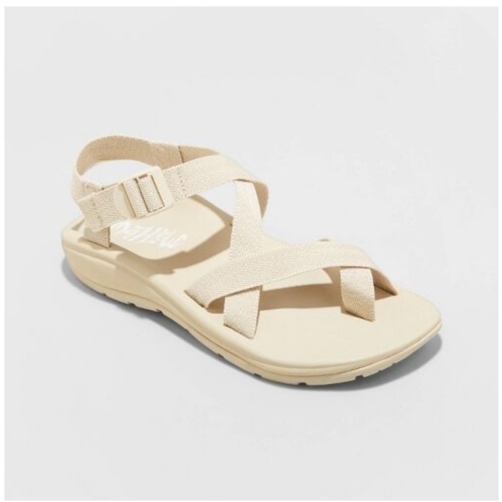 COPY - NWT Mad Love Size 8 Nelle Sport Footbed Sandals Black Criss Cross Straps…